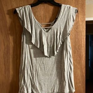 Gray ruffle top